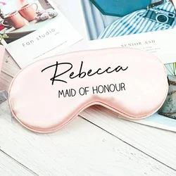 Personalized Satin Eye Mask for Sleeping Custom Your Name Logo Blindfold Bridesmaid Proposal Bachelorette Hen Party Favors