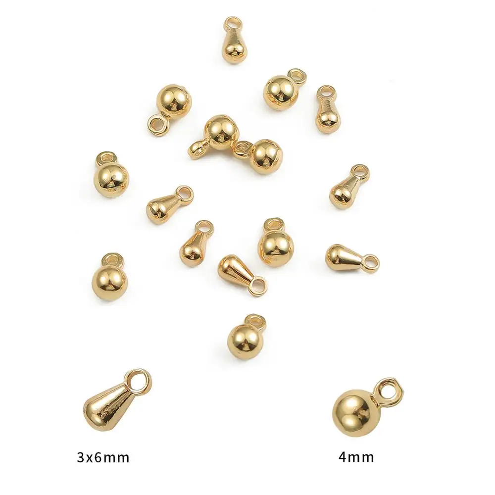 20pcs/lot Copper Plated 18K Gold Tail Chain Water Drop For DIY Extender Chain Pendant Jewelry Making Findings Accessories