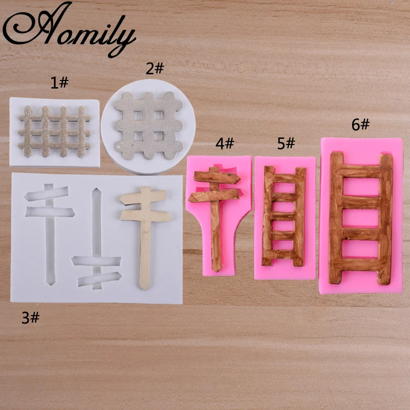 Aomily Street Sign Signage Ladder Fence Silicone Cake Mold Chocolate Bakeware Mold DIY Pastry Ice Block Soap Mould Baking Tools