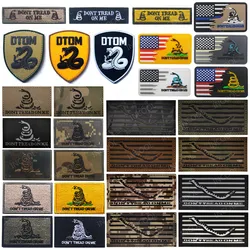 Infrared IR Reflective US DTOM Embroidery Patch Animal Snake PVC America Embroidered Patches For Clothing Glow in Dark