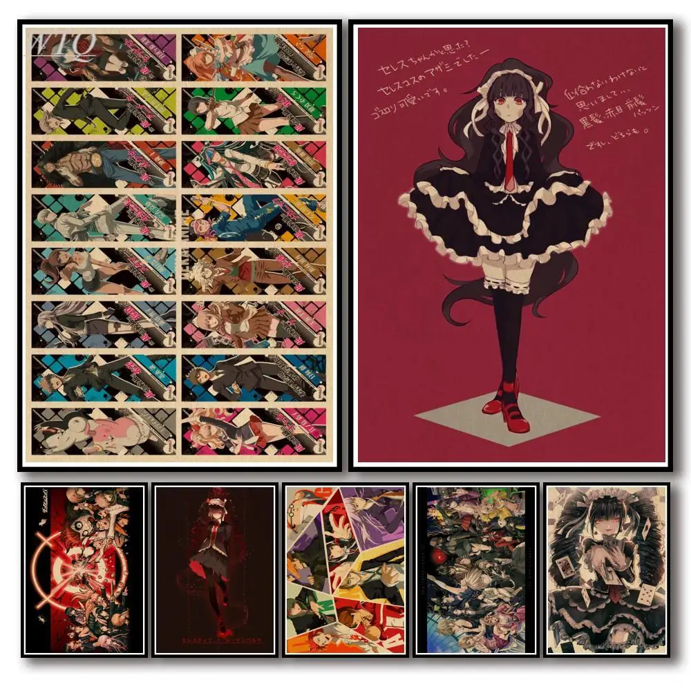 Retro Poster Danganronpa Anime Posters Canvas Painting Wall Decor Poster Wall Art Picture for Living Room Decor Home Decor