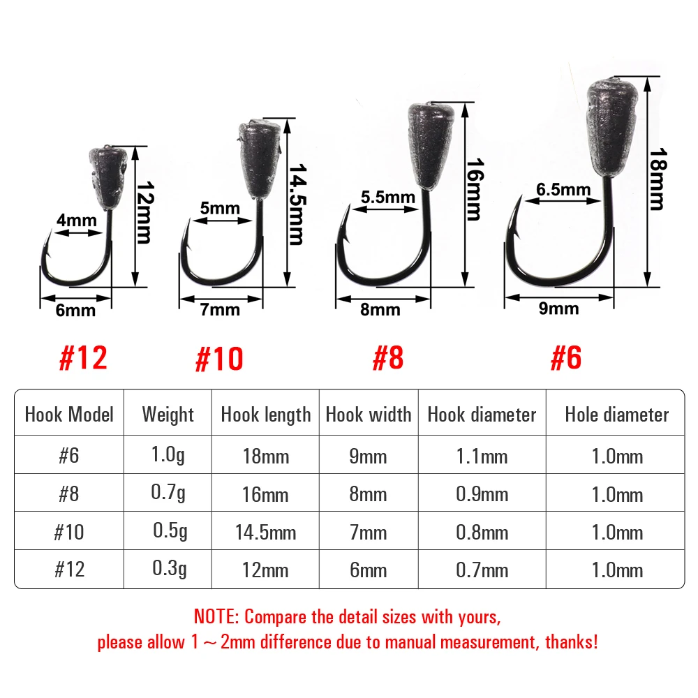 10PCS Winter Ice Fishing Lure Fishing Hook Jig Head Bait Jigging Carp Fishing Tackle Accessories Fly Fishing Hooks