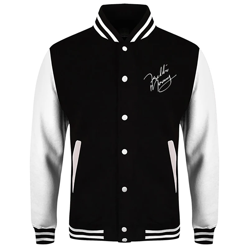 2021 Freddie Mercury new bomber jacket men\'s long-sleeved casual baseball uniform jacket