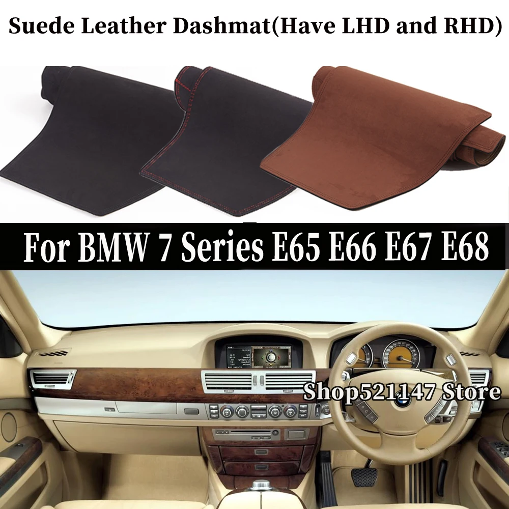 

Accessories Car-styling Suede Leather Dashmat Dashboard Cover Dash Mat Carpet For BMW 7 Series E65 E66 E67 E68 730D 740LI 750D