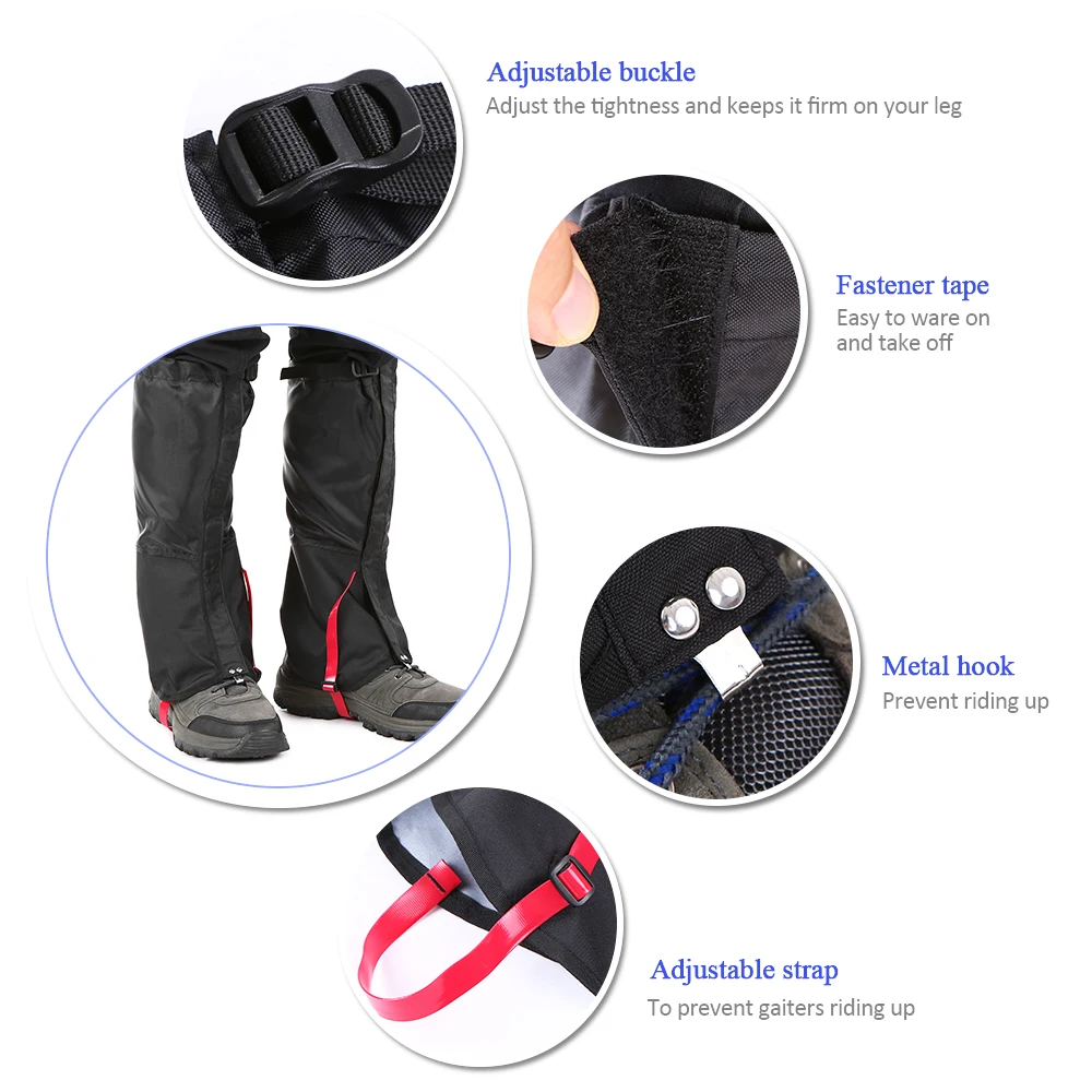 Outdoor Hiking Waterproof Gaiters Travel Leggings Tourist Leg Warmers Snow Climbing Leg Protection Sport Skiing Shoes Cover Men