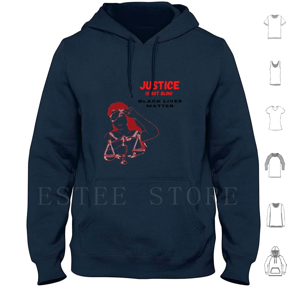 Justice Is Not Blind , Black Lives Matter Hoodies Long Sleeve Civil Right Say Her Name Police Violence Black Lives