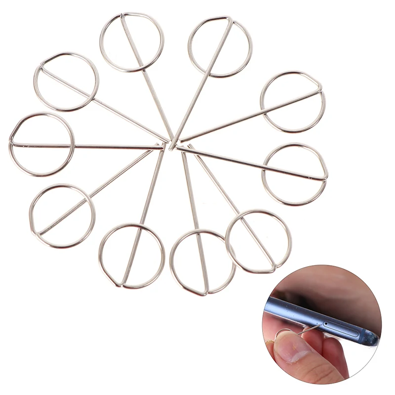 Universal Eject Pin Ferramenta Chave Agulha, Cartão Sim, Remoção de Bandeja, Alta Qualidade, 10 Pcs