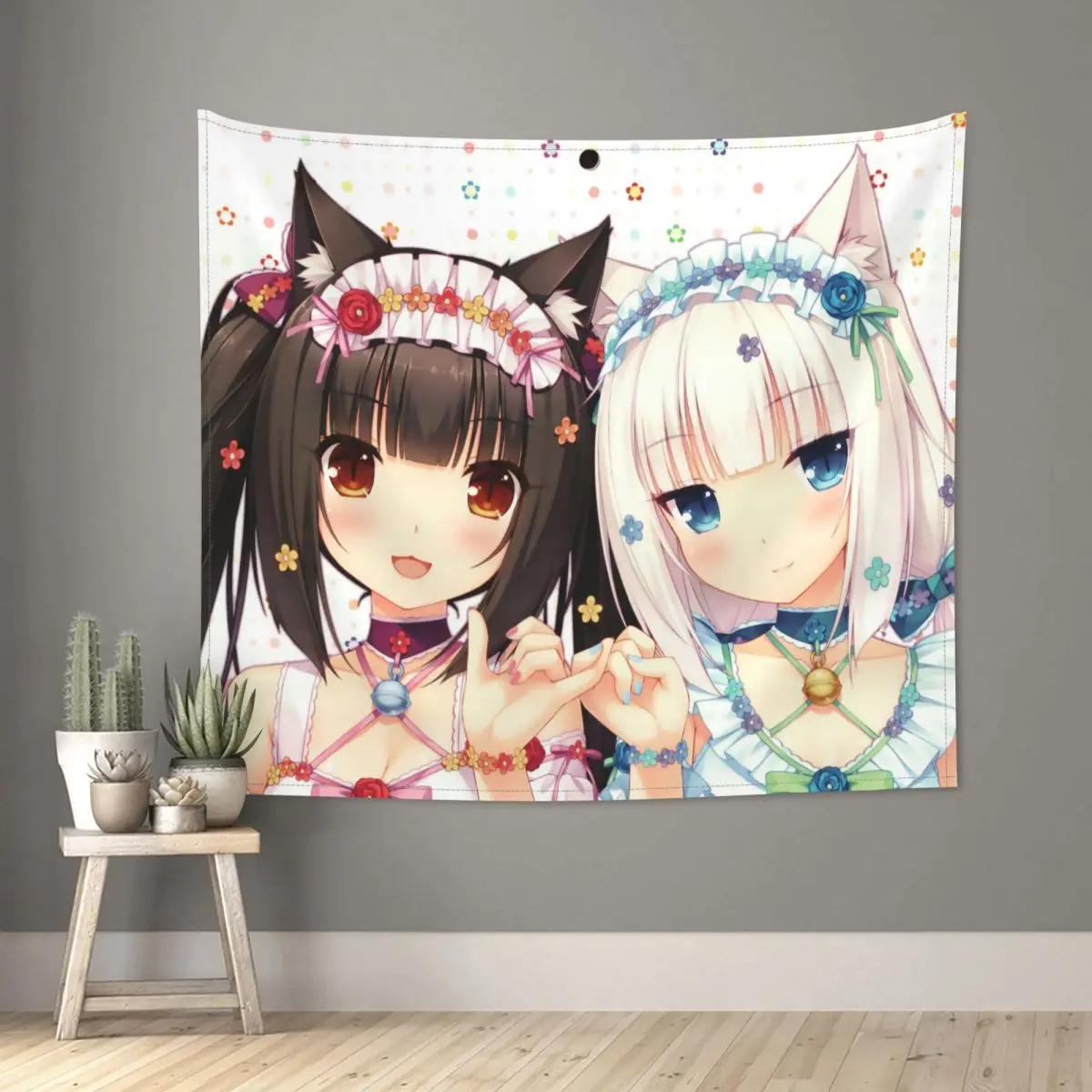 NEKOPARA Anime Game Tapestry Hippie Polyester Wall Hanging Kawaii Cute Room Decor Yoga Mat Witchcraft Wall Tapestry