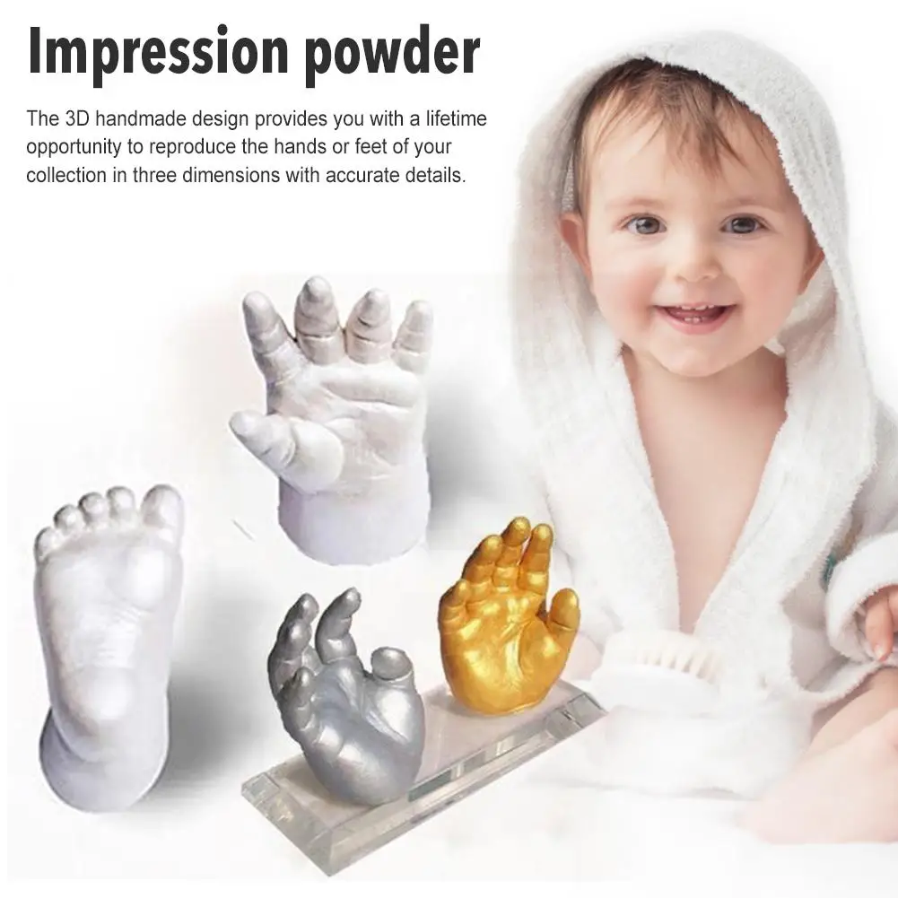 Baby Handprint Footprint Kit 3D Plaster Casting Keepsake hand babies foot  lembrancinha de baby baby souvenirs