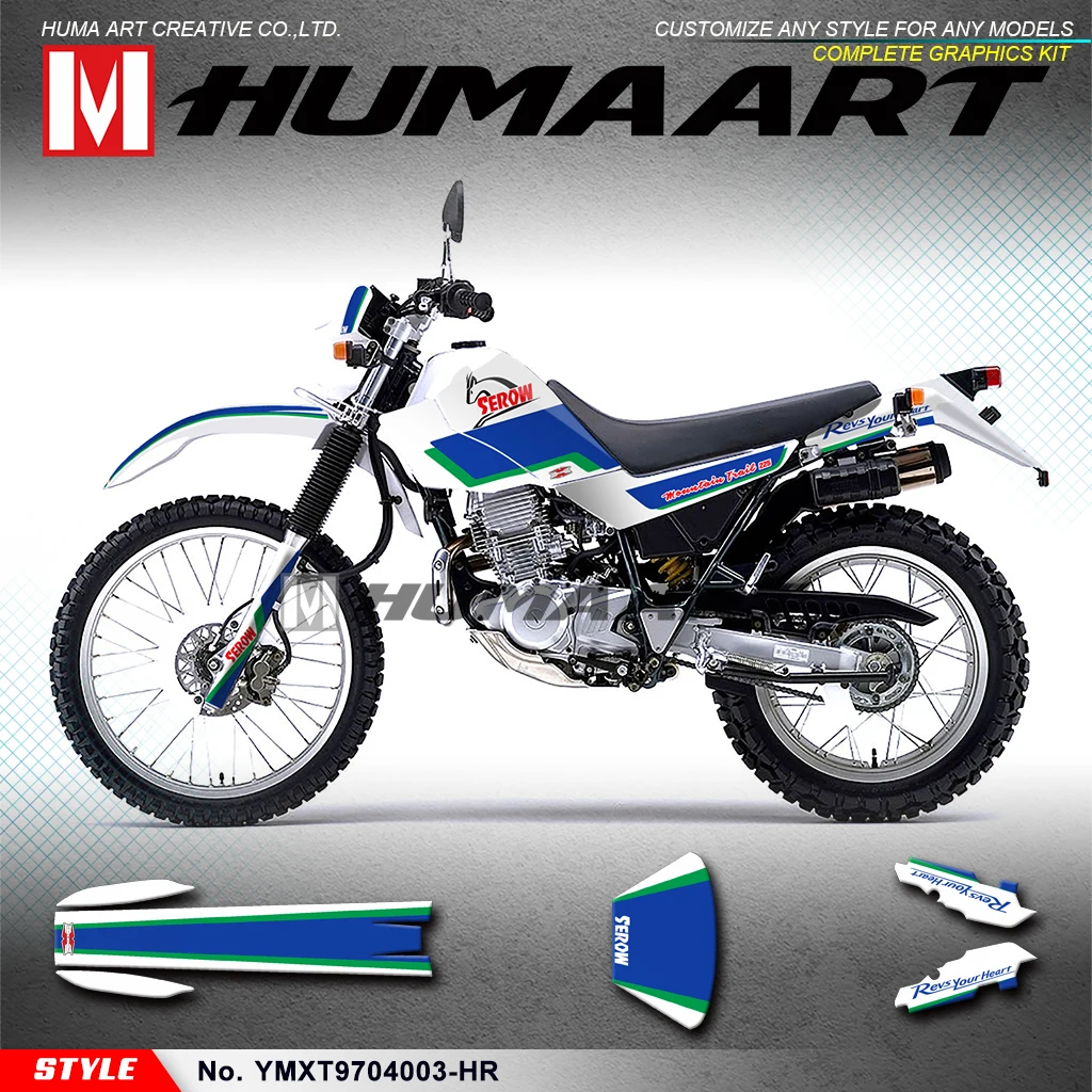 

HUMAART Dirt Bike Graphics Stickers Kit for Yamaha Serow XT 225 XT225 1997 1998 1999 2000 2001 2002 2003 2004,YMXT9704003-HR