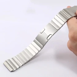 Link Bracelet Band For Apple Watch 44mm 40mm 42mm 38mm IWatch 6 SE 5 4 3 2 High Quality Stainless Steel Adjustable Strap New