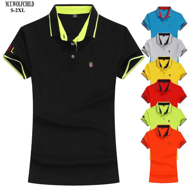 High Quality New Summer Womens Polo Shirt Casual Short Sleeve Ladies Lapel Tees Fashion Womens Polos Clothing Slim Female Tops