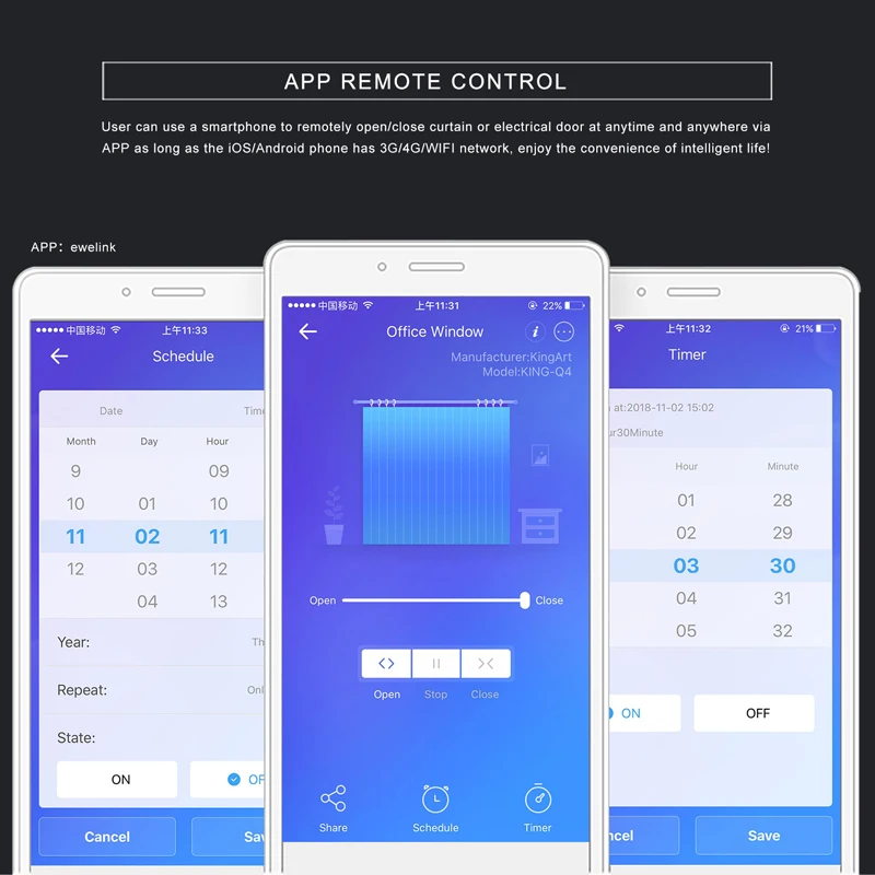 EWeLink WiFi interruttore cieco per tende intelligente per tapparelle motore elettrico Cutain tende motorizzate controllo vocale di Alexa