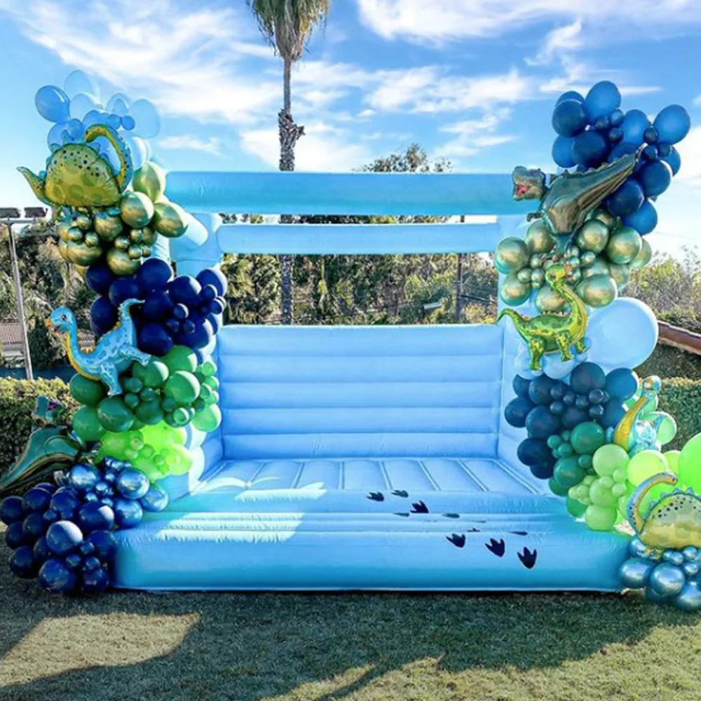 Good quality sky blue inflatable wedding bouncer bridal bounce house commercial wedding tent inflatable jumping bouncy castle