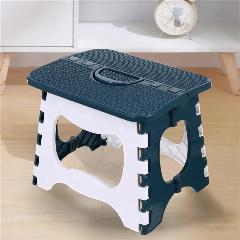 1 Unidad Portable Bathroom Folding Stool Plastic Bathroom Stool Outdoor Fishing Chair Train Small Bench Indoor Plastic Folding