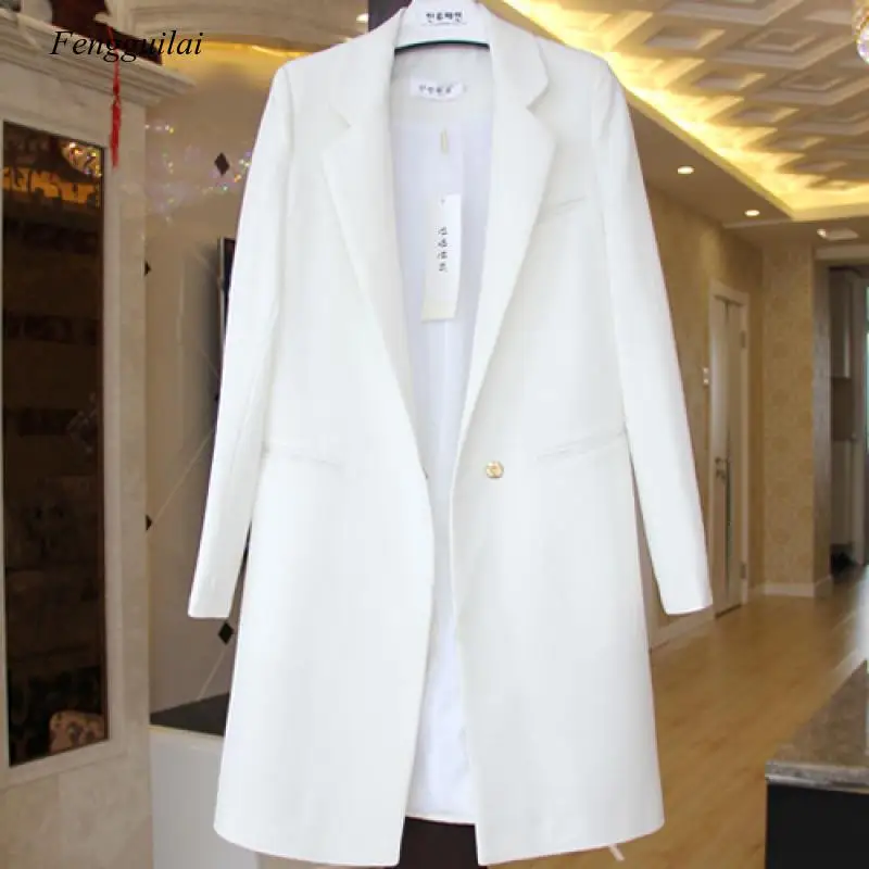 2021 Spring New Design Small Suit Women's Korean Style Medium Length Long Sleeve Large Size Suit Versatile Blazer Coat