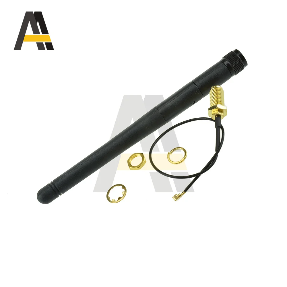 2.4GHz 3dBi Antena WiFi Aerial RP-SMA Router Nirkabel Pria + 20Cm Garis PCI U.FL IPX Ke RP SMA Kabel Pigtail Pria ESP8266 ESP32