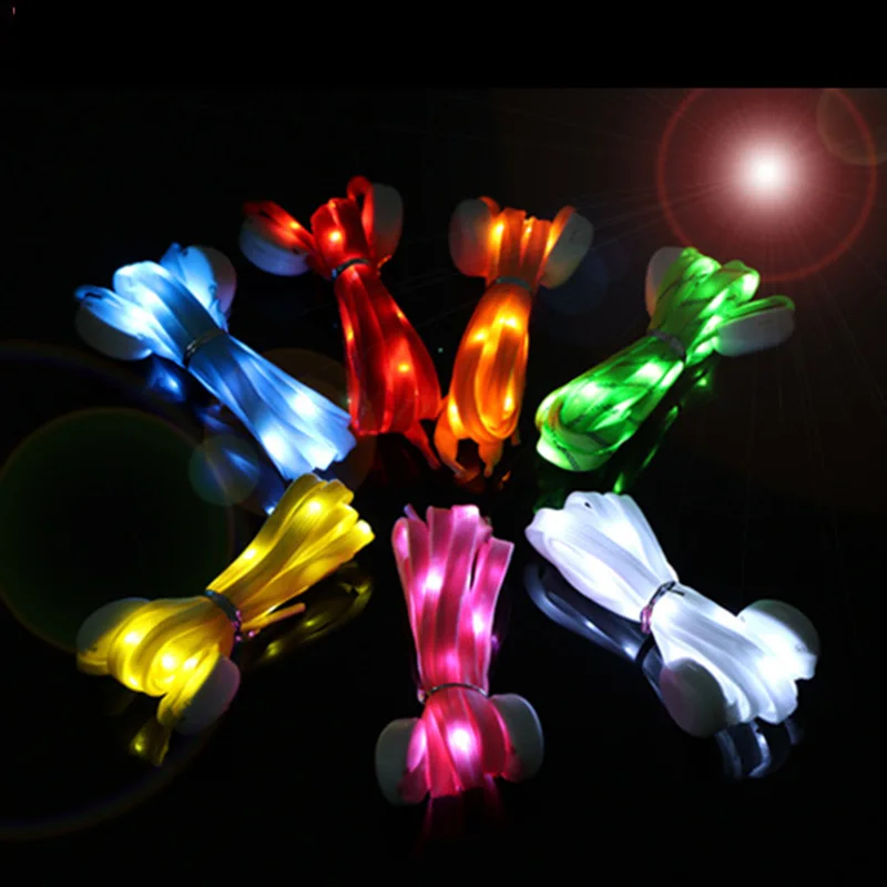 New LED Sport Shoe Laces Luminous Shoelaces Glow Shoe Strings Round Flash Light Shoelaces No Tie Lazy Shoe Laces Party Decor 15