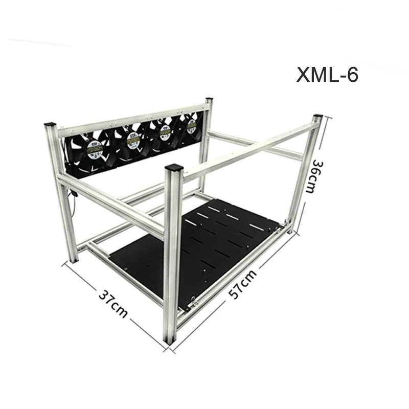 

6 Cards 8 Cards 12 Cards Mining Machine Aluminum Alloy Graphics Card Cooling Rack Power Supply Mining Graphics Card Bracket