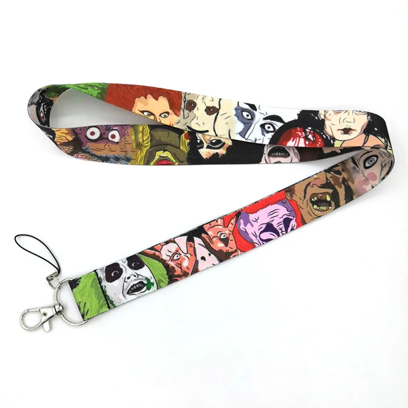 Cartoon Horror Characters Michael Myers Lanyard Keychain for Keys Mobile Phone Rope Neck Strap ID Card Badge Holder Accessories