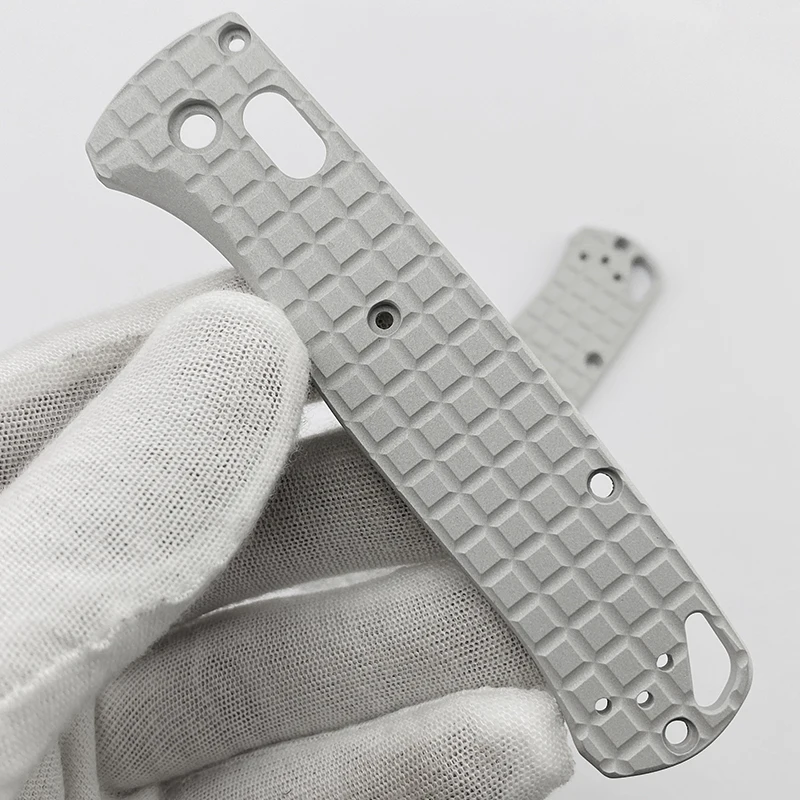 1 Pair Aluminium Alloy Blade Handle Patch for BM 535 Knife Lattice Texture Aluminium Alloy Bugout 535 Patch DIY Accessories