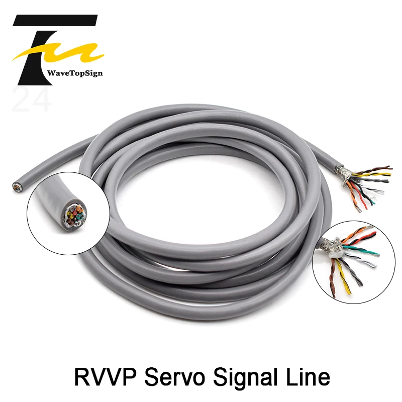 WaveTopSign 1M Special Soft 0.2 Level RVVP Shielding Encoder Line Servo Signal Line Wear-Resisting Folding 4 5 6 8 14 2 3 Cores