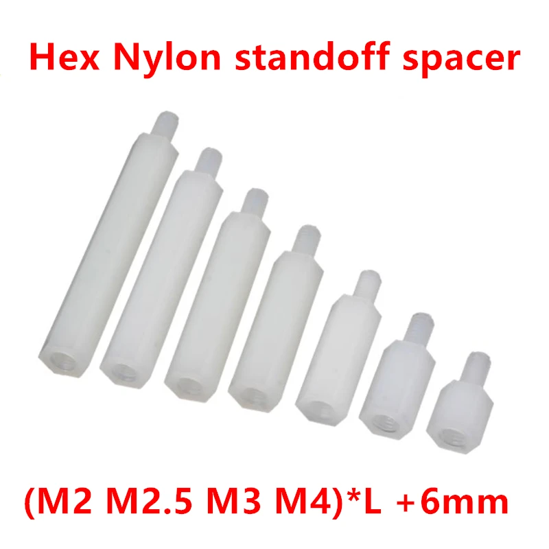 M3 Hex Spacing Screw Plastic For PCB Motherboard Fixed Nylon Standoff Spacer Pillar M3*5/6/7/8/9/10/11/12/14/15/20/25mm+6