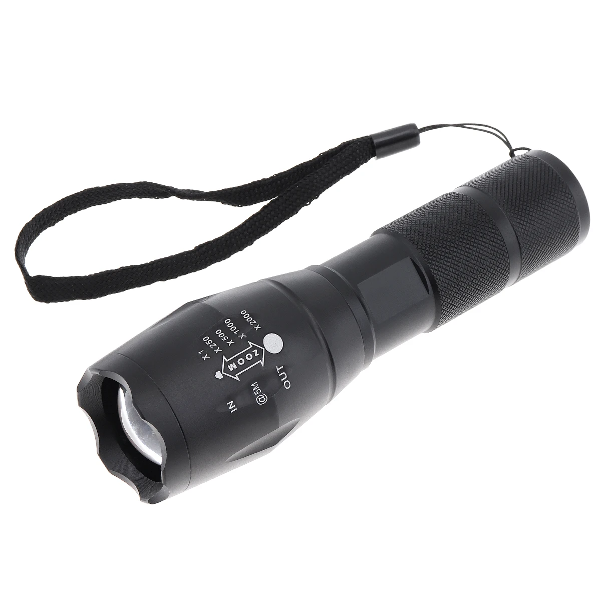 SecurityIng A100 Multi-function Strong Light Flashlight Waterproof RGB Red Green Blue White Light Torch for Camping/Hiking