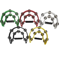 Tambourine Double Row Cymbals Percussion Instrument for KTV Party Hand Jingle Bell Rattle Ball Musical Educational Toys Gifts