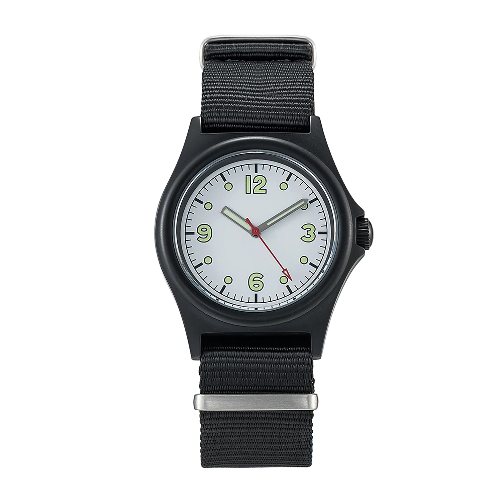 38mm Factory Canadian Military aviator\'s RCAF Army Sport Outdoor Super Luminous Men\'s Wrist White Quartz Watch Matt Finish SP