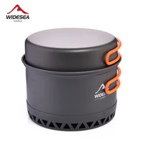 Widesea-utensilios de cocina para acampar, juego de ollas de 2,3 L, cocina al aire libre, cocina de calor, vajilla de viaje, Bowler, olla de cocina turística, equipo de utensilio