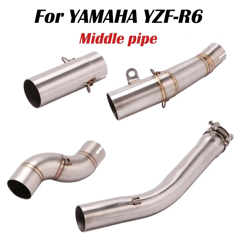 

For Yamaha YZF R6 1998-2019 Motorcycle exhaust Middle Mid Link Pipe Muffler Tube Slip On Motorcross