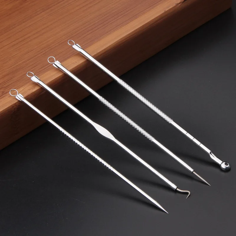 4pcs Acne Needle Blackhead Remover Pimple Comedone Acne Extractor Needles Face Care Blackhead Spot Cleaner Extractor Pore Tools