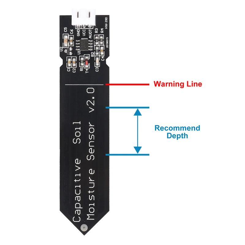 10Pcs Capacitive Soil Moisture Sensor Not Easy to Corrode Wide Voltage Wire Suitable for Arduino Water Level Sensor Tools