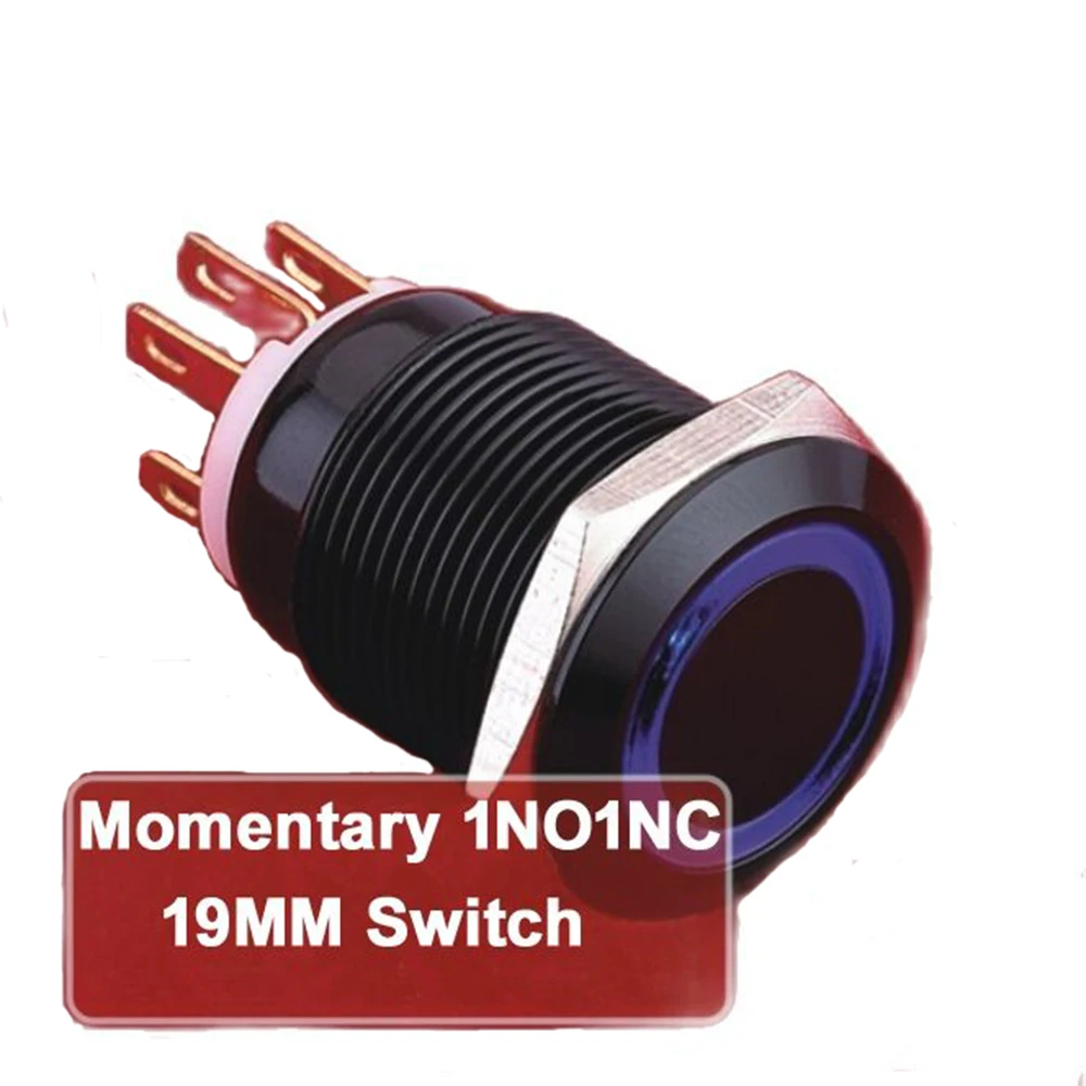 

10 Pieces 19mm 3V 6V 12V Ring Momentary Metal Car LED Push Button Switch with Black Anodized Aluminum