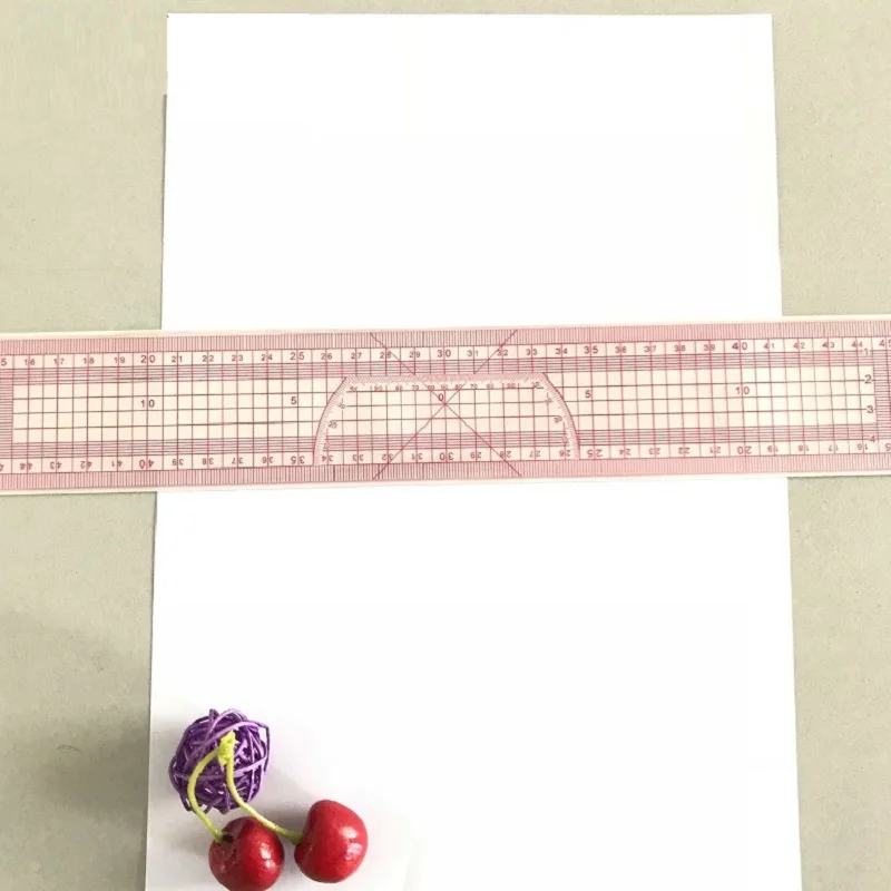 Regla gráfica de 60cm para hacer placas, Material transparente, herramienta de diseño de sastrería larga, suministros de sastrería, 8005