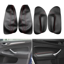 Interior Microfiber Leather Door Handle Armrest Panel Cover For Ford Mondeo 2007 2008 2009 2010 2011 2012