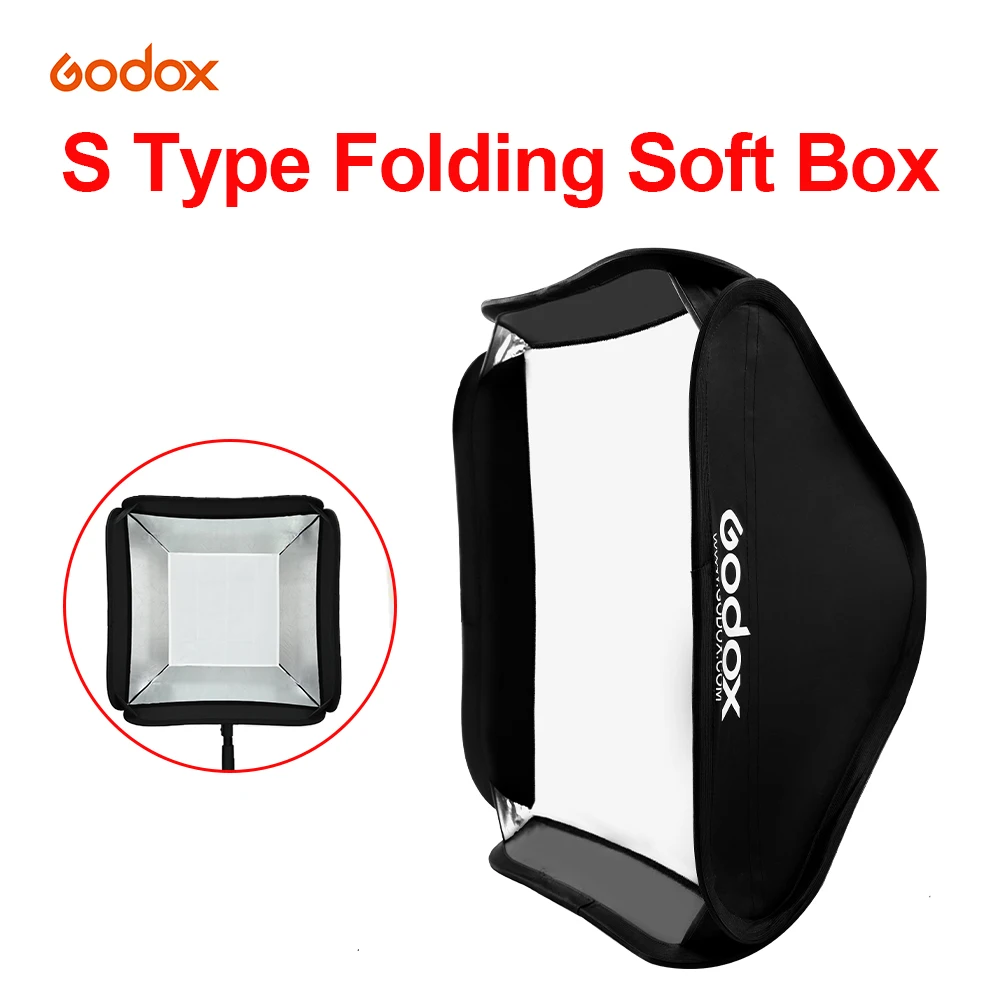 Godox 40*40cm Softbox Soft box Bag Kit for Camera Flash fit S-Type Bracket for TR-988 YN560III YN560IV TT600 TT68