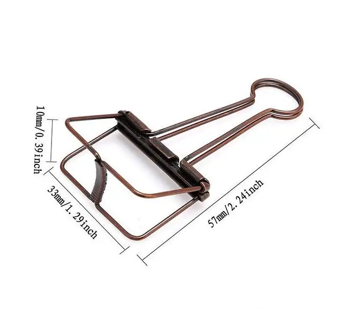 Bronze Skeleton Binder Clips Hollow Out Long Paper Photo Clip Planner Notebook Clipers for Home Office School Stationery#2021116