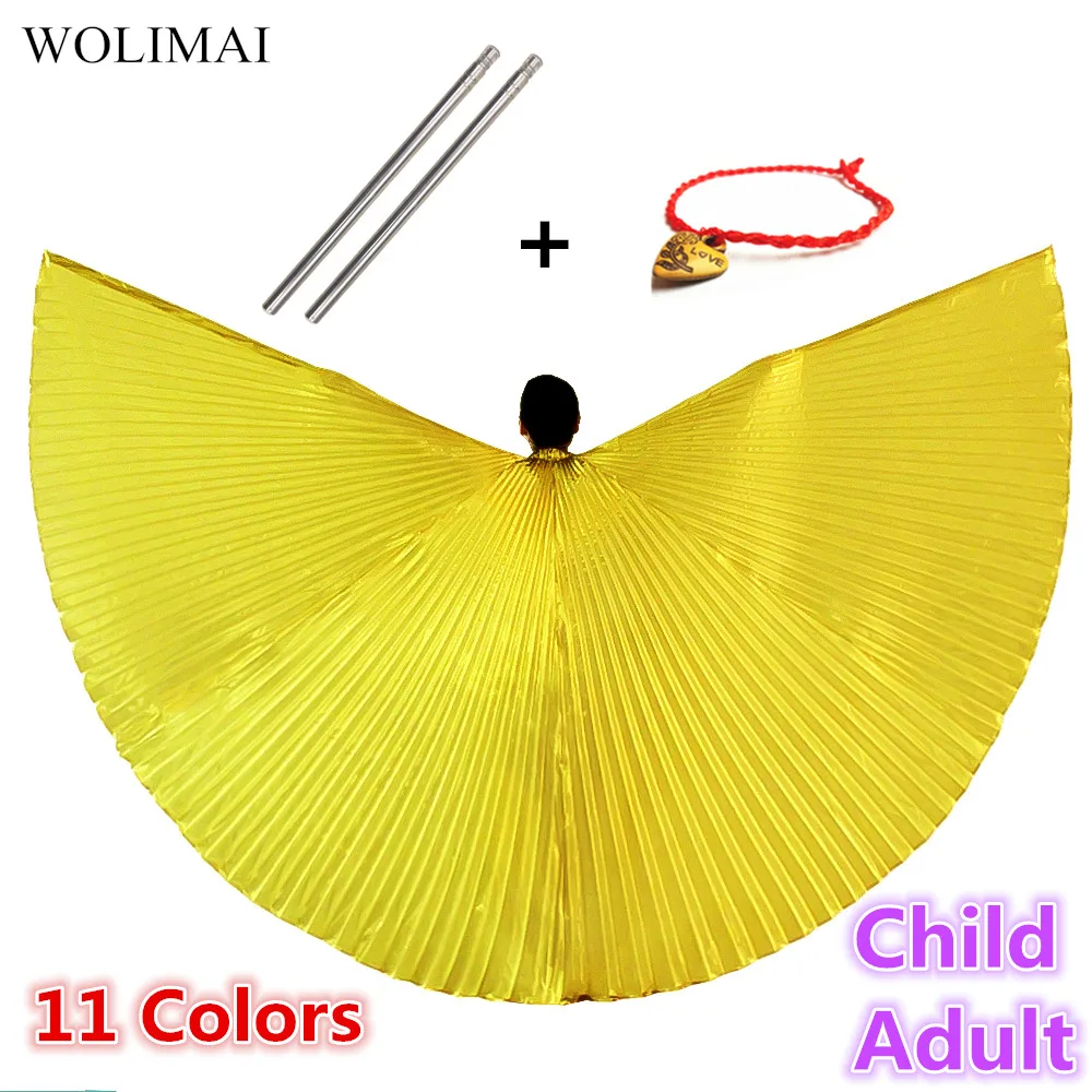 Belly Dance Wings Isis Wings Belly Dance Accessories Bollywood Oriental Egyptian Sticks Costume  Kids Children Women Gold