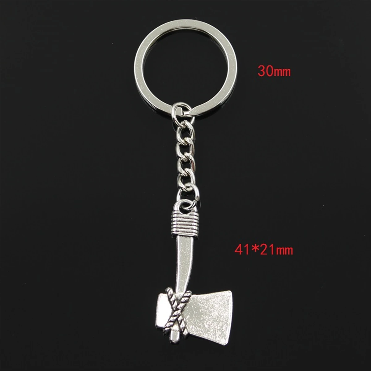 New Fashion Keychain 41x21mm Axe Ax Pendants DIY Men Silver Color Car Key Chain Ring Holder Souvenir For Gift