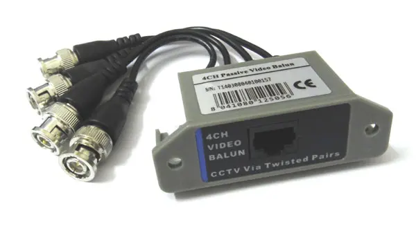 4CH Channel Passive Video Balun Transceiver CCTV Twisted Pairs for Surveillance DVR camera system