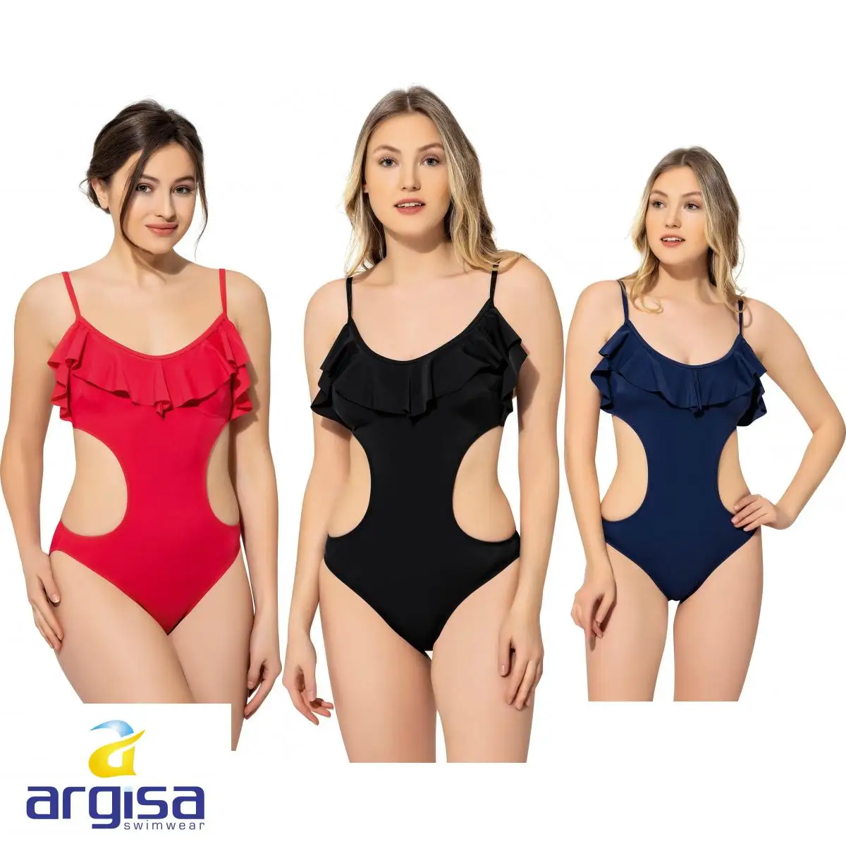 Argisa 6009 Flat Tassels Ruffle Monokini 36-42 Turkey Women's Swimwear Fashion One Piece Beachwear Bodysuits