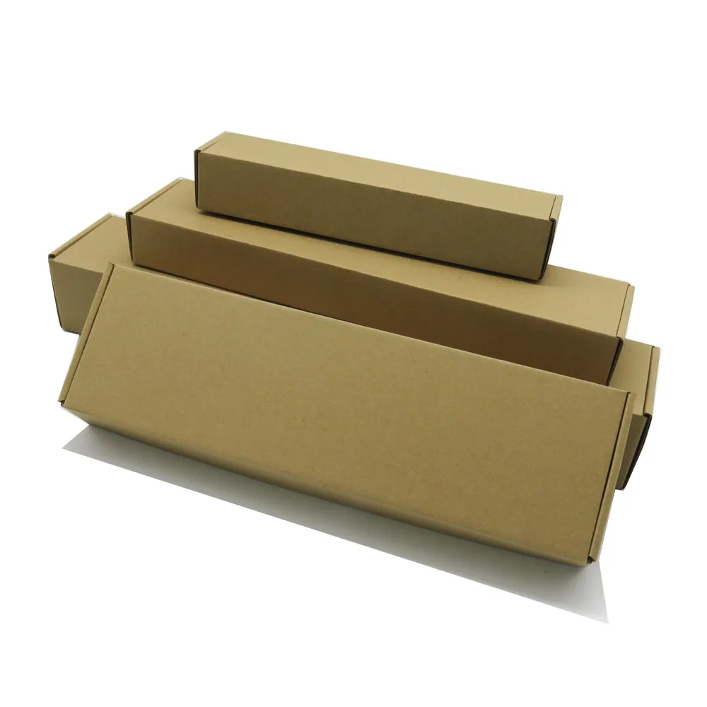 

small long shape brown kraft flute corrugated cardboard flower poster packaging mailer carton shipping box