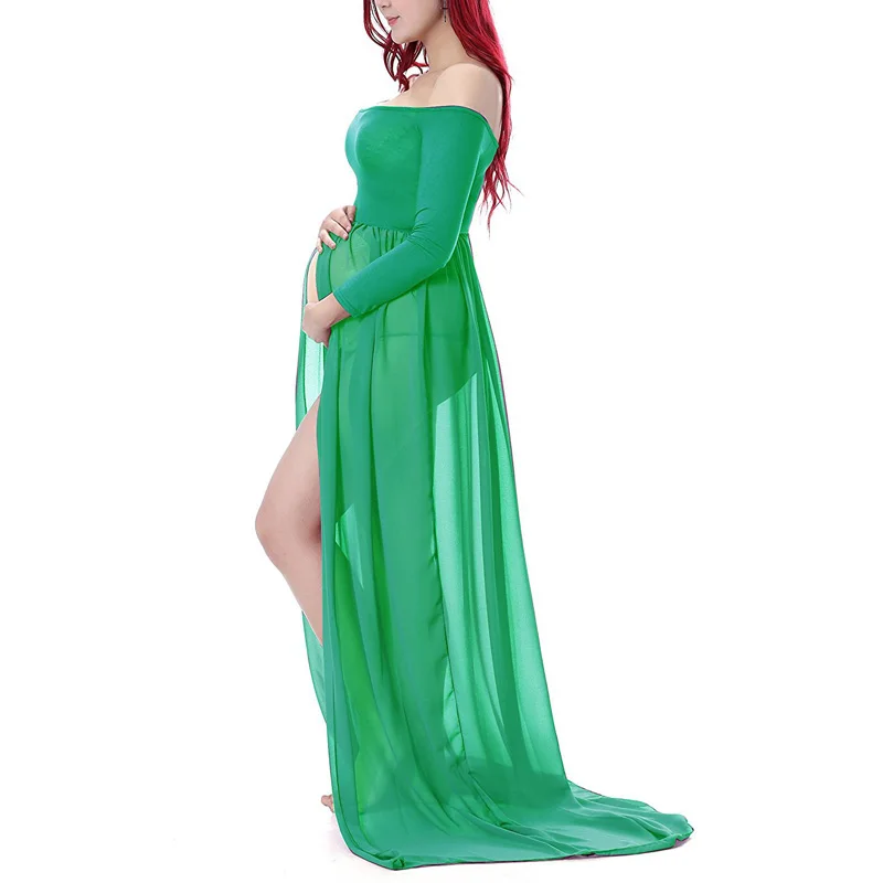 Sexy Summer Maternity Photography Props Pregnancy Long  Dress for Photo Shoot Strapless Maxi Dresses Vestido