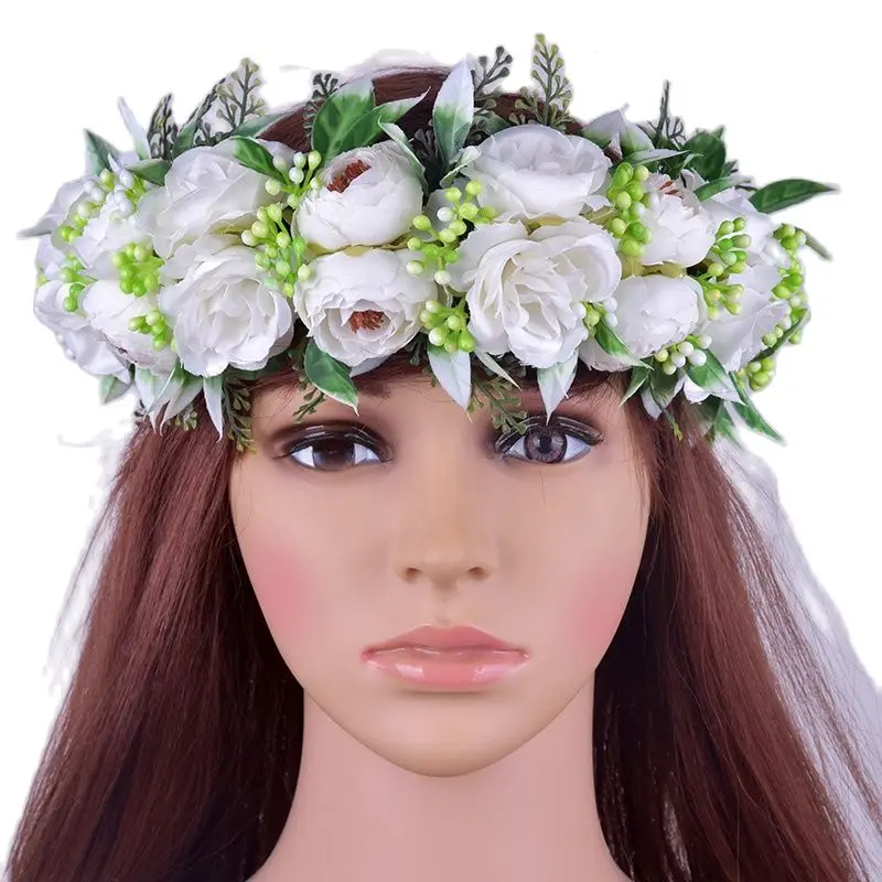 

MIXED COLOR Free Shipping CH00031B-2 30pcs/lot 3Color 64CM Silk Rose Headband Haku Women Hair Accessories Hawaii Flower