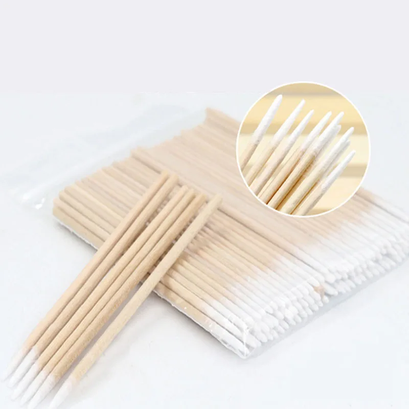 Disposable Cotton Swab Lint Free Micro Brushes Wood Cotton Buds Swabs Ear Clean Stick Eyelash Extension Glue Removing Tool