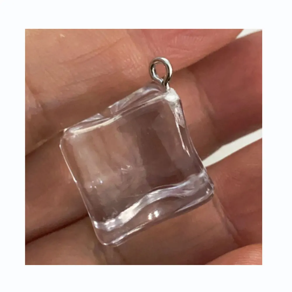 

10/20pcs 18mm Ice Cube Resin Beads Clear Transparent Cabochon Pendant Accessory