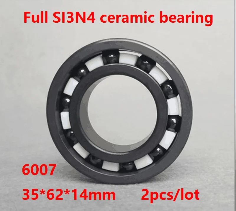 

2pcs/lot 6007 35×62×14 mm Full SI3N4 ceramic bearing deep groove ball bearing Full Ceramic bearings silicon 35*62*14mm