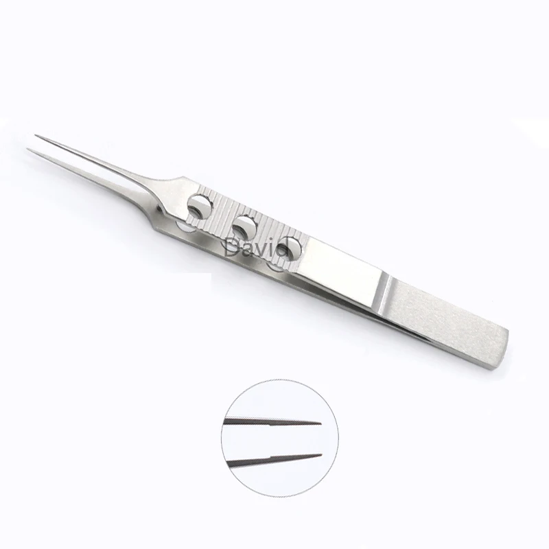 12 Designs Micros Stainless Steel Titanium Alloy 11CM Dovetailed Straight/bend Head Tweezers Platforms Ophthalmic Forceps